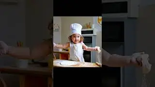 Tiny Pizza Fails! 🍕 Flour Chaos & Dough Drop 😂 | Funny Toddler Chefs #shorts #ai #baby #jokes