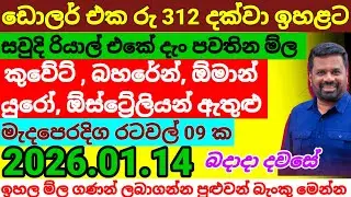 🔴ඩොලර් මිලෙහි ලොකු වෙනසක්|Kuwait dinar exchange rate today|currency|remittance| 2026.01.14