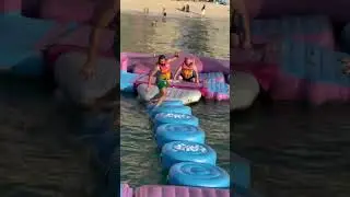 Customers Take on Water Challenges | Bouncia Inflatable Water Game-Oval Pad 6M
