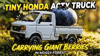 Honda Acty Kei Truck: Deep Forest Moss Adventure & River Crossing.