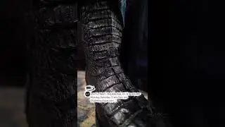 Black Hornback Crocodile Tail boots #gator #croc #boot #biker #hornback #mens #fashion