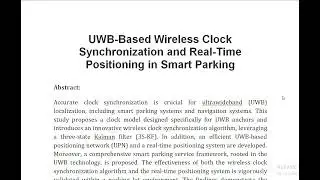 UWB Based Wireless Clock Synchronization and Real Time Positioning in Smart Parking