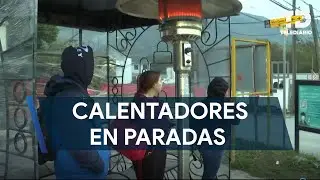 Instalan calentadores de gas en paradas de camiones en Santiago, NL