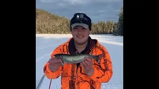 Ice fishing a remote mountain pond for beautiful Maine brook trout! 3.5 mile four wheeler ride in!