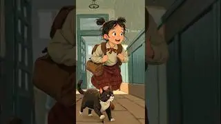 Cat and little girl in school together #cats #girls #babyreels #school #toy's