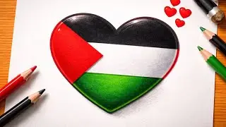 Palestine drawing/ easy Palestine flag drawing / Freedom Palestine drawing/ free Palestine