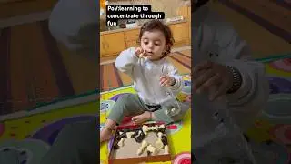 Concentration starts with fun play activity💫#babyshorts #toddleractivities #babyvideos #learning