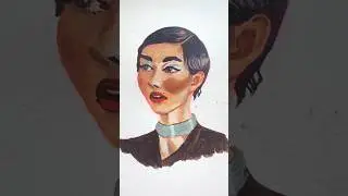 Gouache portrait painting| practicing techniques #shorts #gouachepainting #painting #gouache