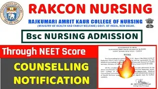 RAKCON Bsc Nursing Admission🔥 rajkumari amrit kaur college।Bsc Nursing through NEET|NEET 2021 Result