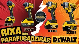 QUEM GANHA ESSA BRIGA? RIXA DE PARAFUSADEIRAS DE IMPACTO DEWALT DCF887 DCF850 DCF860  DCF870 #dewalt