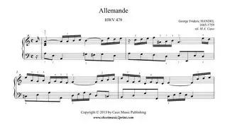 Handel : Allemande in A minor, HWV 478