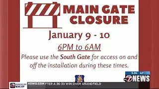 Altus AFB main gate to be closed overnight for maintenance