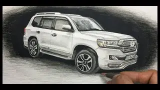 How to Draw - Toyota Land Cruiser 200 - Time Lapse.