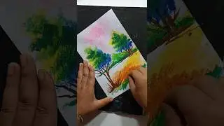 landscape painting/simple scenery drawing/#subrata art#shorts /drawing channel/