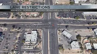 Lane restrictions at Speedway, Alvernon