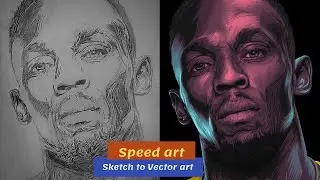 ! Speed art | Vector Portrait | Sketch on paper to Vector art