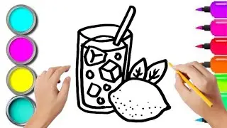How To Draw cute juice Drawing, Painting & Coloring For Kids and Toddlers_ Child Art 🐋🌈🎨