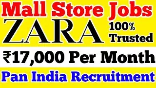 Zara Store Job Recruitment For Freshers || Zara Clothes Brand Jobs ||Latest Mall Job Vacancy Fresher
