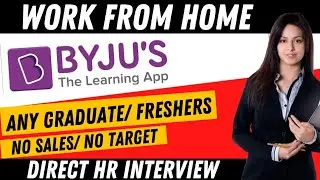 BYJU'S Latest Jobs I Work From Home I Freshers Eligible I Jobs For Graduates I Latest Jobs 2021
