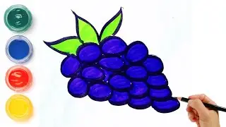 Easy grapes drawing / easy kids drawing / step by step drawing for kids