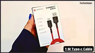 Portronics Konnect dash(POR 1293) type c cable review in Hindi||1m type c cable||TechnoSangs
