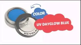 Kryolan Glitter Powder Compact - UV Dayglow Blue  (0.08 oz/2.5 gm) - ClownAntics.com