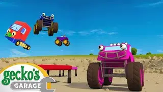 5 Little Monster Trucks | Baby Truck | Gecko's Garage | Kids Songs