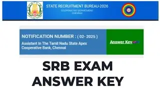 # srb exam answer key - 2026|#TNSC BANK EXAM ANSWER KEY