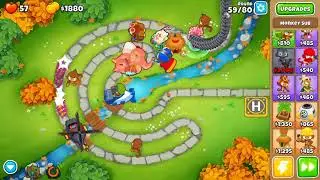 Bloons TD 6 - Hard, Half Cash , Park Path, (NO MONKEY KNOWLEDGE)