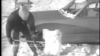 1964 Blizzard Midwest and East Coast newsreel footage PublicDomainFootage.com