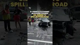 5-vehicle accident in Kovan causes oil, debris to spill across road