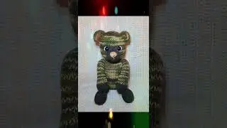 ℂ𝕒𝕞𝕠 𝕓𝕖𝕒𝕣 🐻 #KSMCreations #handmade #teddybear #camo #fyp #knitting #addi #camobear #stuffedanimals