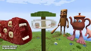 SURVIVING FROM TRAIN EATER AND BRAINROTS in Minecraft - Gameplay - Coffin Meme