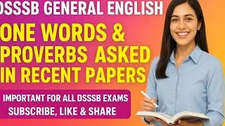 # DSSSB recent exams me puche gaye one words and proverbs # DSSSB english paper solution 