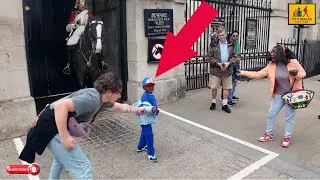 😳 Child Runs Into King&rsquo;s Horse Guard Box in London &ndash; Mum Shouts in Fear and Rushes to Help!