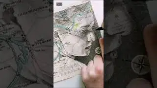 Drawing Sketch Portrait On Map By Artist Ed Fairburn #shorts #drawing