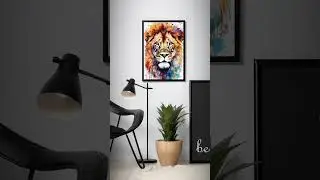 Lion PRINTABLE WALL ART Abstract Art Digital Painting Animal Wildlife Safari  