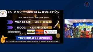 Diffusion en direct de EGLISE PENTECOTISTE DE LA RESTAURATION - EPR