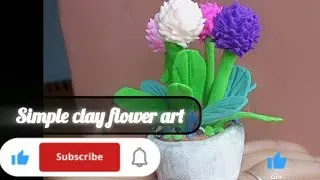 Clay se flower pot simple 5 mint me #claycraft #craft #clay  #handmade #clayflowerart #youtubeshorts