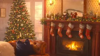 Cozy Winter Lo-Fi ❄️ Fireplace Crackle & Soft Christmas Beats for Calm Focus