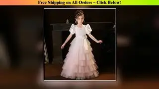 Wedding Flower Long Dress Girls Princess Dresses Costumes Host Cake Tutu Gown Costume Girl Outfits