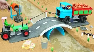 DIY Mini Tractor Builds a Strong Two-Story Concrete Cow Shed After a Dinosaur Attack