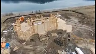 New Home Construction Aerial Drone Footage - Sandpoint ID