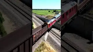 Perfectly Timed Freight Train Crossing  #railtrack  #trains  #railway