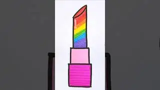 Rainbow Lipstick Drawing🌈 💄 #shorts #drawing