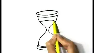 How to draw An hourglass easy steps, step by step for children, kids, beginners