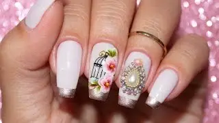 Unhas Decoradas Francesinha Met&aacute;lica + Adesivo e Joia de Unha | Unhas da Lal&aacute;