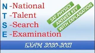NTSE -2020 | Physics Question and Answer key with explanation TAMILNADU State NTSE question2020-2021