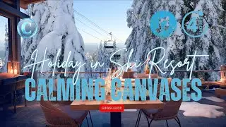 Alpine Jazz: Cozy Ski Resort Terrace with Smooth Jazz | 4-Hour Relaxing Music & Snowy Views  #music
