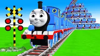 【踏切アニメ】複雑な電車 Trains Thomas Climbing Pynamid🚍 Fumikiri 3D Railroad Crossing Animation #1
